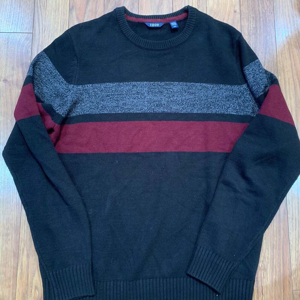 Izod Crewneck Pullover Sweater, Striped